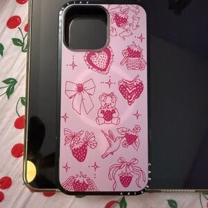 Casetify Pink and Red Illustrated Phone Case